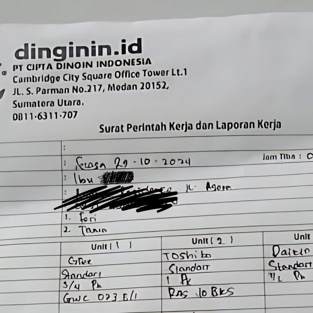 Service AC Report Teknisi AC dinginin.id